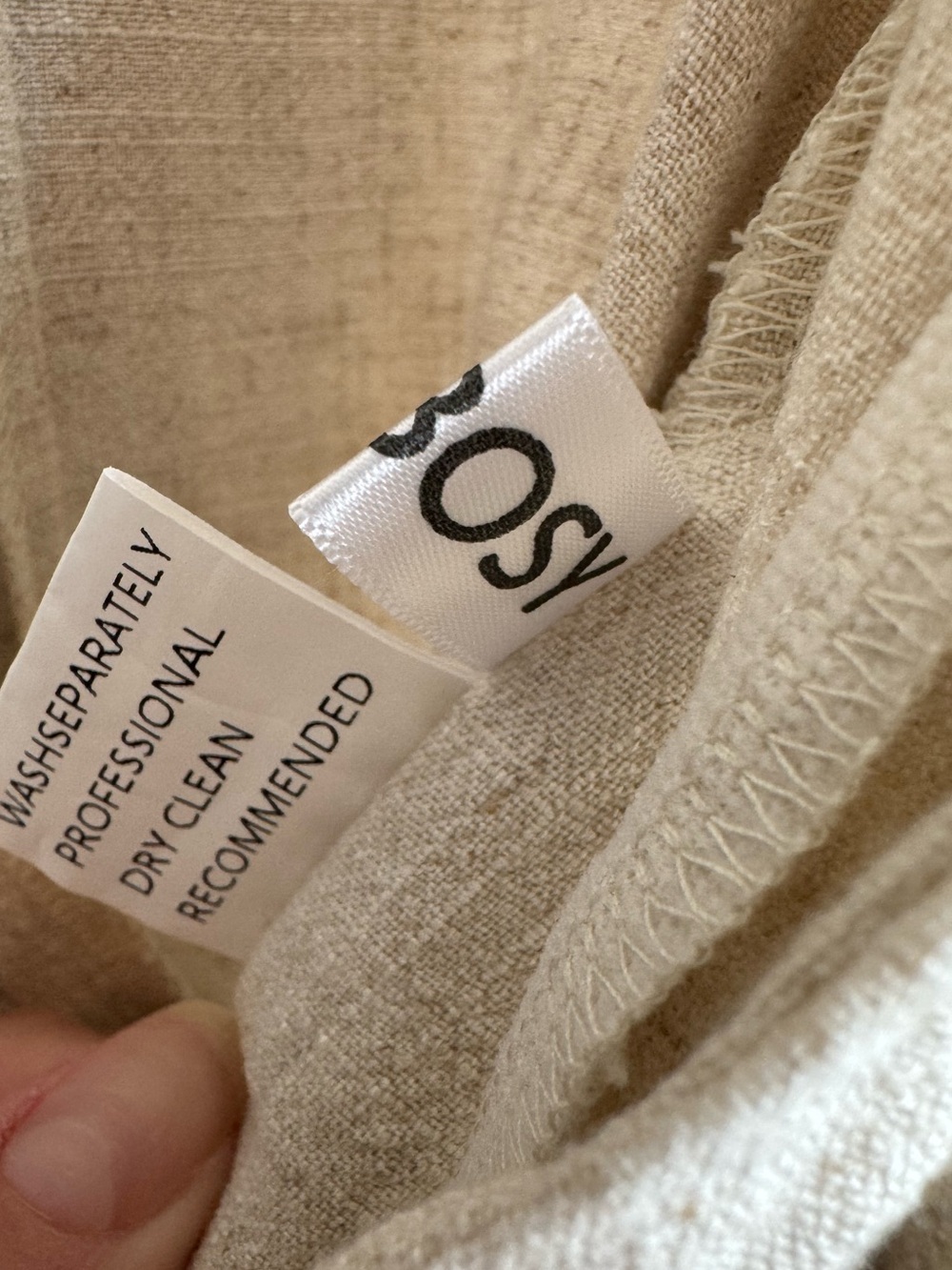 Adibosy Linen-Blend Button Front Romper with Tie-Waist in Natural/Oatmeal - Picture 6 of 6